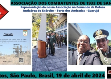 Representação da nossa Associação no Comando de Defesa Antiaérea do Exército - Forte dos Andradas - Guarujá